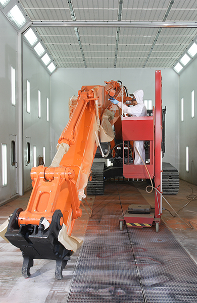 Liftman pneumatic man lift for painting excavators